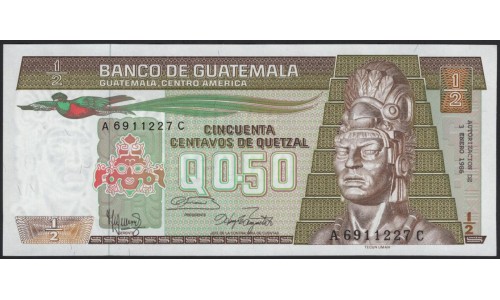 Гватемала 0,50 кетсаль 1986 (GUATEMALA 50 Centavos de Quetzal 1986) P 65(1) : UNC