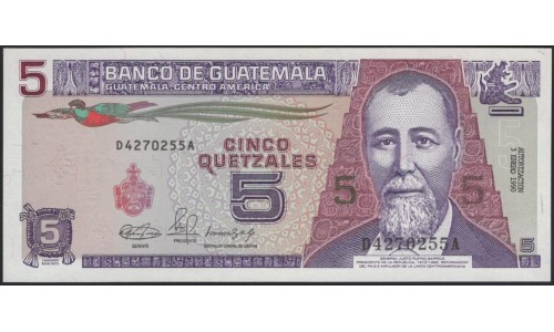 Гватемала 5 кетсалей 1990 (GUATEMALA 5 Quetzales 1990) P 74a : UNC