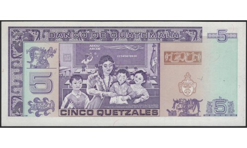 Гватемала 5 кетсалей 1990 (GUATEMALA 5 Quetzales 1990) P 74a : UNC