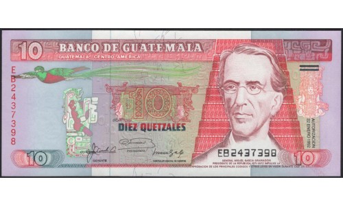 Гватемала 10 кетсалей 1992 (GUATEMALA 10 Quetzales 1992) P 75c : UNC