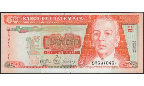 Гватемала 50 кетсалей 1990 (GUATEMALA 50 Quetzales 1990) P 77b : UNC-