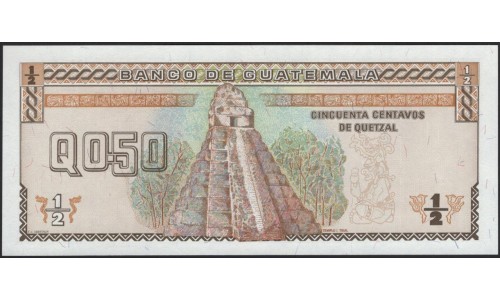 Гватемала 0,50 кетсаль 1992 (GUATEMALA 50 Centavos de Quetzal 1992) P 79 : UNC