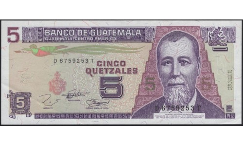 Гватемала 5 кетсалей 1994 (GUATEMALA 5 Quetzales 1994) P 92 : UNC-