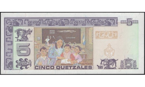 Гватемала 5 кетсалей 1998 (GUATEMALA 5 Quetzales 1998) P 100 : UNC