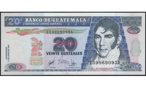 Гватемала 20 кетсалей 1999 (GUATEMALA 20 Quetzales 1999) P 102 : UNC