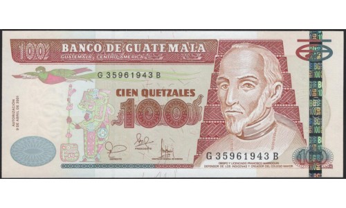 Гватемала 100 кетсалей 2001 (GUATEMALA 100 Quetzales 2001) P 104a : UNC