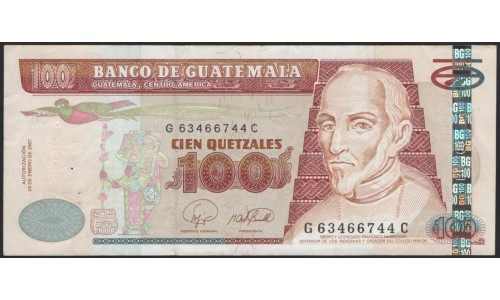 Гватемала 100 кетсалей 2007 (GUATEMALA 100 Quetzales 2007) P 104c : XF