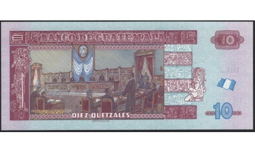 Гватемала 10 кетсалей 2015 (GUATEMALA 10 Quetzales 2015) P 123A : UNC