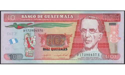 Гватемала 10 кетсалей 2016 (GUATEMALA 10 Quetzales 2016) P 123Ac : UNC
