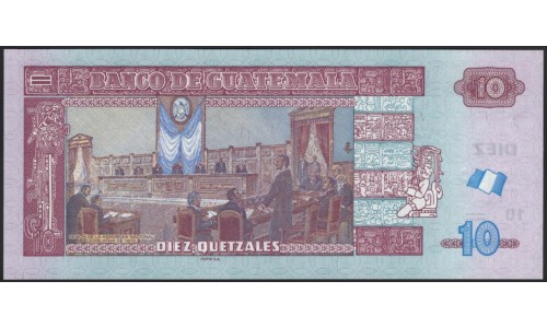 Гватемала 10 кетсалей 2016 (GUATEMALA 10 Quetzales 2016) P 123Ac : UNC