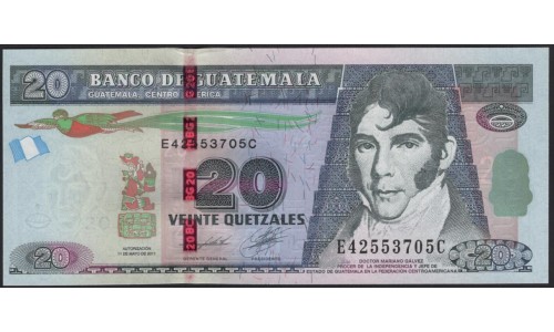 Гватемала 20 кетсалей 2011 (GUATEMALA 20 Quetzales 2011) P 124b : UNC