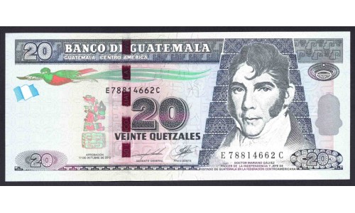 Гватемала 20 кетсалей 2012 (GUATEMALA 20 Quetzales 2012) P 124c : UNC