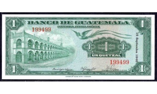 Гватемала 1 кетсаль 1948 (GUATEMALA 1 Quetzal 1948) P 24a : UNC