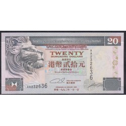 Гонконг 20 долларов 1993 год (Hong Kong 20 dollars 1993) P 201a: UNC