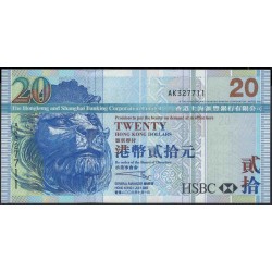 Гонконг 20 долларов 2003 год (Hong Kong 20 dollars 2003 year) P 207a:Unc