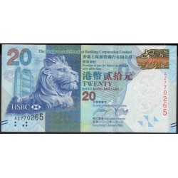 Гонконг 20 долларов 2010 год (Hong Kong 20 dollars 2010 year) P 212a:Unc