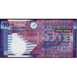 Гонконг 10 долларов 2002 год (Hong Kong 10 dollars 2002 year) P 400a:Unc