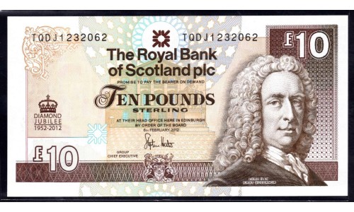Шотландия 10 фунтов 2012 года (SCOTLAND 10 Pounds Sterling 2012) P 368: UNC