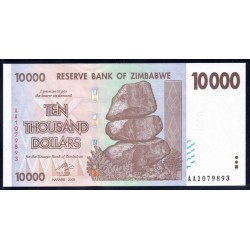 Зимбабве 10000 долларов 2008 год, Самая Редкая Банкнота!!! (ZIMBABWE 10000 dollars  2008) P 72: UNC