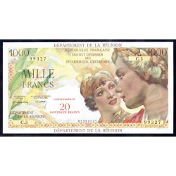 Реюньон 1000 франков ND (1967 -  71 г.) (REUNION 1000 francs ND (1967 - 71 g.) P55:Unc