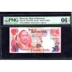 Ботсвана 20 пула 1979 года (Botswana 20 pula 1979) P 5b: UNC 66 greidd slab PMG