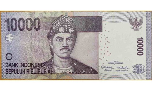 Индонезия 10000 рупий 2013 г. (Indonesia 10000 rupiah 2013 year) P150d:UNC