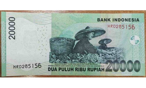 Индонезия 20000 рупий 2016 г. (Indonesia 20000 rupiah 2016 year) P151f:UNC