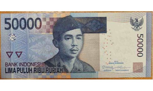 Индонезия 50000 рупий 2013 г. (Indonesia 50000 rupiah 2013 year) P152c:UNC