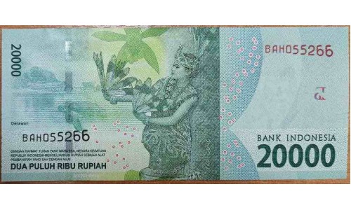 Индонезия 20000 рупий 2016 г. (Indonesia 20000 rupiah 2016 year) P158a:UNC