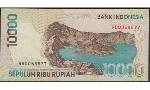 Индонезия 10000 рупий 1998 г. (Indonesia 10000 rupiah 1998 year) P137a:UNC