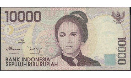 Индонезия 10000 рупий 1998 (2001) г. (Indonesia 10000 rupiah 1998 (2001) year) P137d:UNC