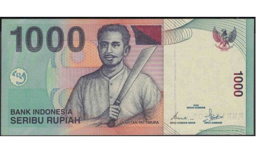 Индонезия 1000 рупий 2000 (2002) г. (Indonesia 1000 rupiah 2000 (2002) year) P141c:UNC