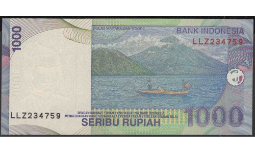 Индонезия 1000 рупий 2000 (2003) г. (Indonesia 1000 rupiah 2000 (2003) year) P141d:UNC