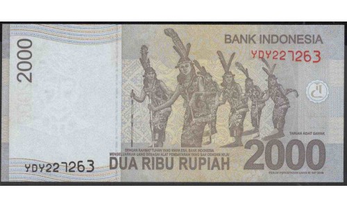 Индонезия 2000 рупий 2010 г. (Indonesia 2000 rupiah 2010 year) P148b:UNC