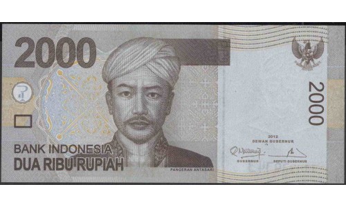 Индонезия 2000 рупий 2012 г. (Indonesia 2000 rupiah 2012 year) P148d:UNC