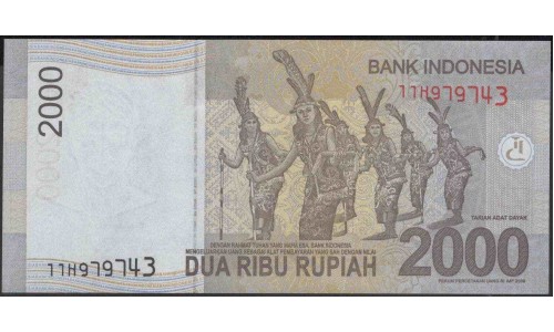 Индонезия 2000 рупий 2012 г. (Indonesia 2000 rupiah 2012 year) P148d:UNC