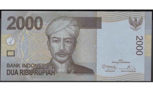 Индонезия 2000 рупий 2013 г. (Indonesia 2000 rupiah 2013 year) P148e:UNC