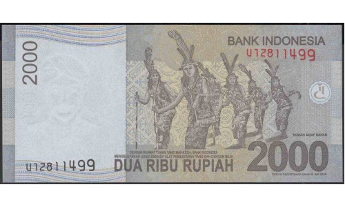 Индонезия 2000 рупий 2013 г. (Indonesia 2000 rupiah 2013 year) P148e:UNC