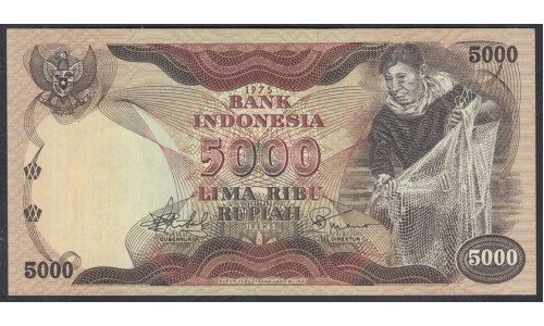 Индонезия 5000 рупий 1975 года, DE B 087780 (Indonesia 5000 rupiah 1975) P 114: UNC