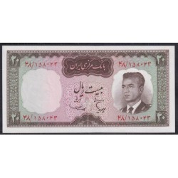 Иран 20 риалов б/д (1965) (Iran 20 rials ND (1965)) P 78b : Unc