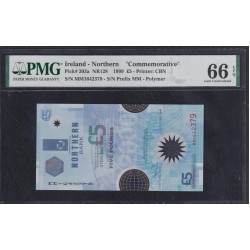 Северная Ирландия 5 фунтов 1999 года, MM 1642379 (Northen Ireland 5 Pounds 1999, mm 1642379) P 203a : PMG 66 Gem Uncirculated EPQ