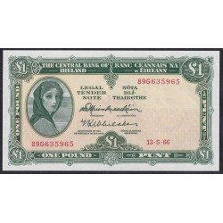 Ирландия 1 фунт 8.10.1966 (IRELAND 1 Pound 8.10.1966) P 64а : UNC