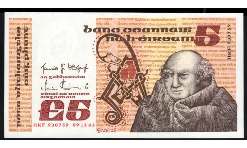 Ирландия 5 фунтов 1983 (IRELAND 5 Pounds 1983) P 71d: UNC