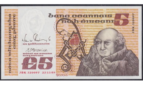 Ирландия 5 фунтов 1990 (IRELAND 5 Pounds 1990) P 71e: UNC