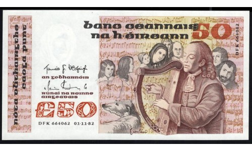 Ирландия 50 фунтов  01.11.1982 года (IRELAND 100 Pounds 01.11.1982) P 74a: UNC