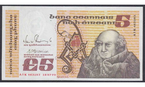 Ирландия 5 фунтов 1988 (IRELAND 5 Pounds 1988) P 71с : UNC