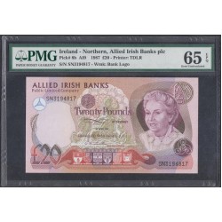 Северная Ирландия 20 фунтов 1987 (Northen Ireland 20 Pounds 1987) P 8b: UNC PMG 65 EPQ