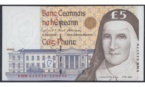 Ирландия 5 фунтов 14.09.1998 (IRELAND 5 Pounds 14.09.1998) P 75b : UNC