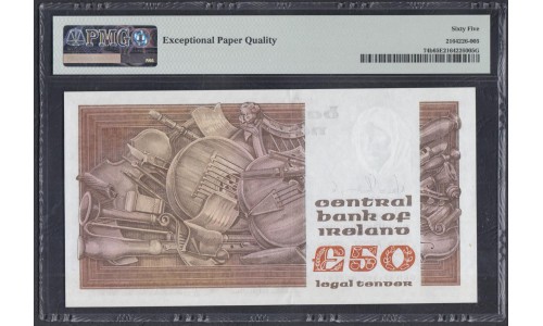 Ирландия 50 фунтов  05/11/91 года (IRELAND 100 Pounds 1987-89) P 74b: UNC PMG 65 EPQ