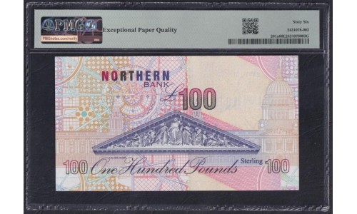 Северная Ирландия 100 фунтов 1999 года, Редкие (Northen Ireland 100 Pounds 1999) P 201: PMG 66 Gem UNC EPQ